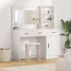Makeup Table with Mirror Lighting 2 pcs White Particleboard
