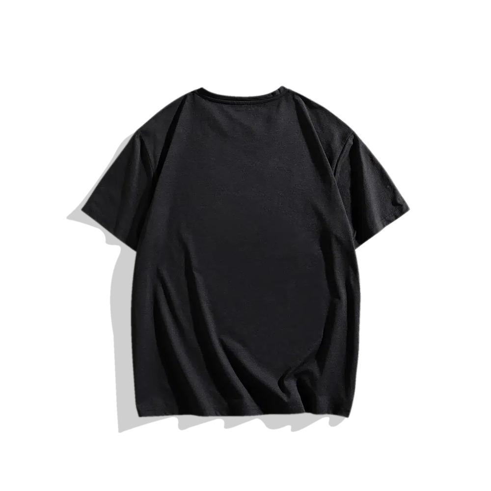 European Sizes Men's Plus-Size Wrinkled Shirt Featuring an EVIL OLD Skull Design, Casual Round Neck, Machine Washable, PLUS SIZE