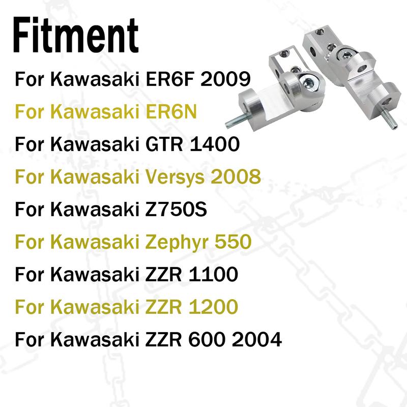 Motorcycle Footrests Foot Pegs Foot rest Rear new For Kawasaki ER6F ER 6F 2009 ER6N ER 6N GTR400 GTR 1400 Accessories