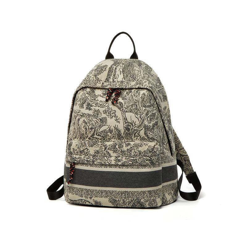 

Рюкзак Grand Canvas в китайском стиле для женщин, вместительный, для ежедневных поездок на работу, вышитый дорожный рюкзак 35*15*40CM серый