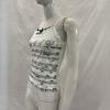 Y2K summer note pattern printed trendy camisole vest with bow decoration