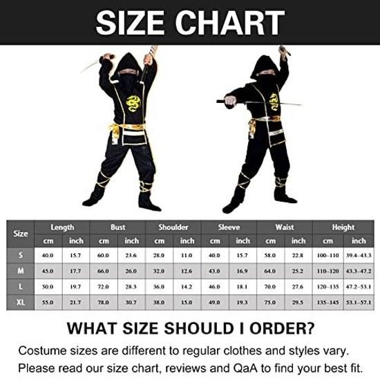 Formemory Cosplay Halloween Ninja Costume Samurai Shinobi Kids Boys Outfit Party Event Christmas Cultural Festival School Performance