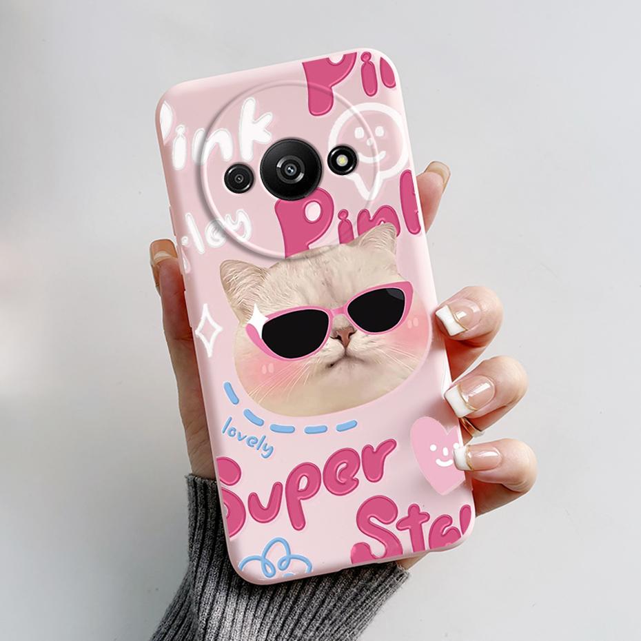 For Funda Redmi A3 Case Redmi A3 2024 Back Cover Stylish Painted Soft Silicone Phone Case for Xiaomi Redmi A3 A 3 RedmiA3 Bumper