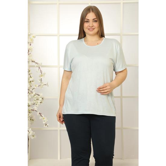 

Akbeniz Женская пижама большого размера из 100% хлопка с короткими рукавами 202160