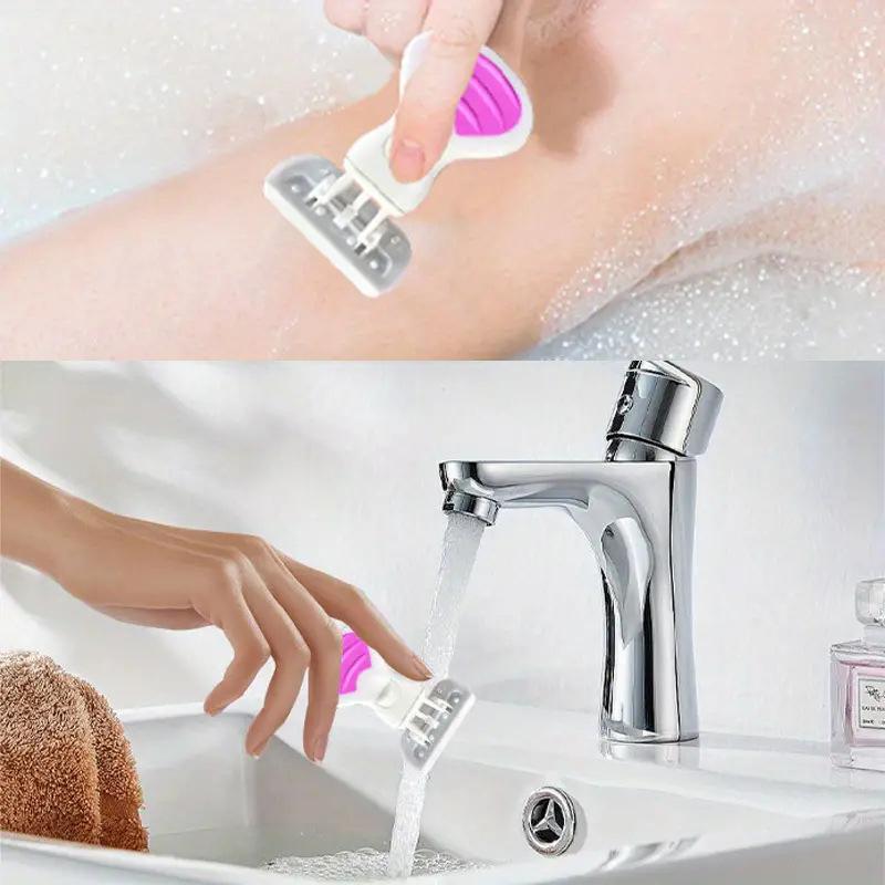 6-Layer Women Safety Razor Stainless Steel Manual Beard Shaving Blades Body Hair Bikini Underarm Thigh Shaver Portable Shaving