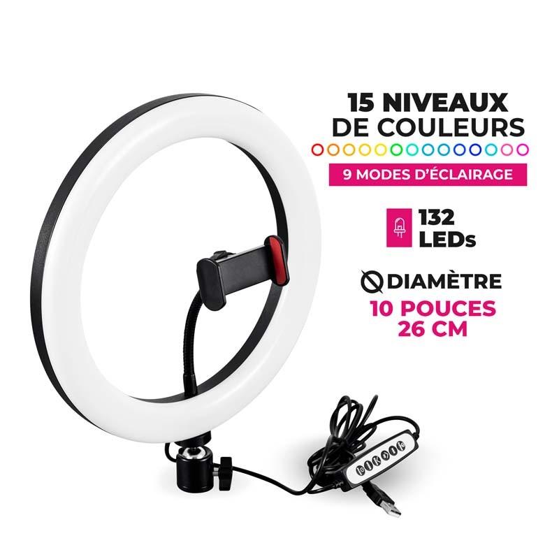 Selfie Rvb Multicolore Trépied Professionnel Anneau Lumineux Rl10rgbt