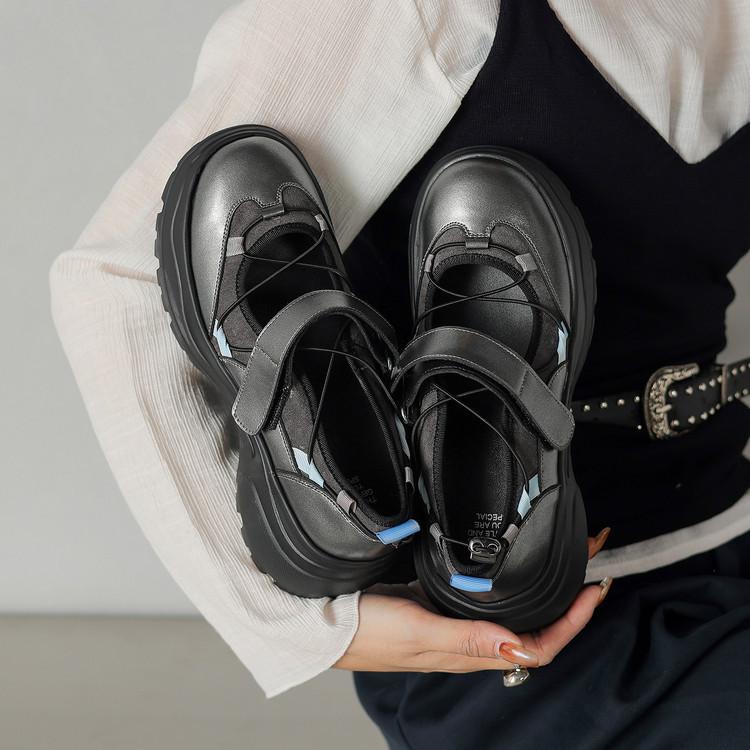 

Корейская версия нишевых папиных кроссовок женские новые универсальные ретро туфли Мэри Джейн функциональные кроссовки-балетки на липучках 39