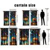 2PCS Islamic Mosque Lantern Curtains   Star and Moon Festival Celebration Wind   Bedroom and Living Room   Pull Up Pocket Style