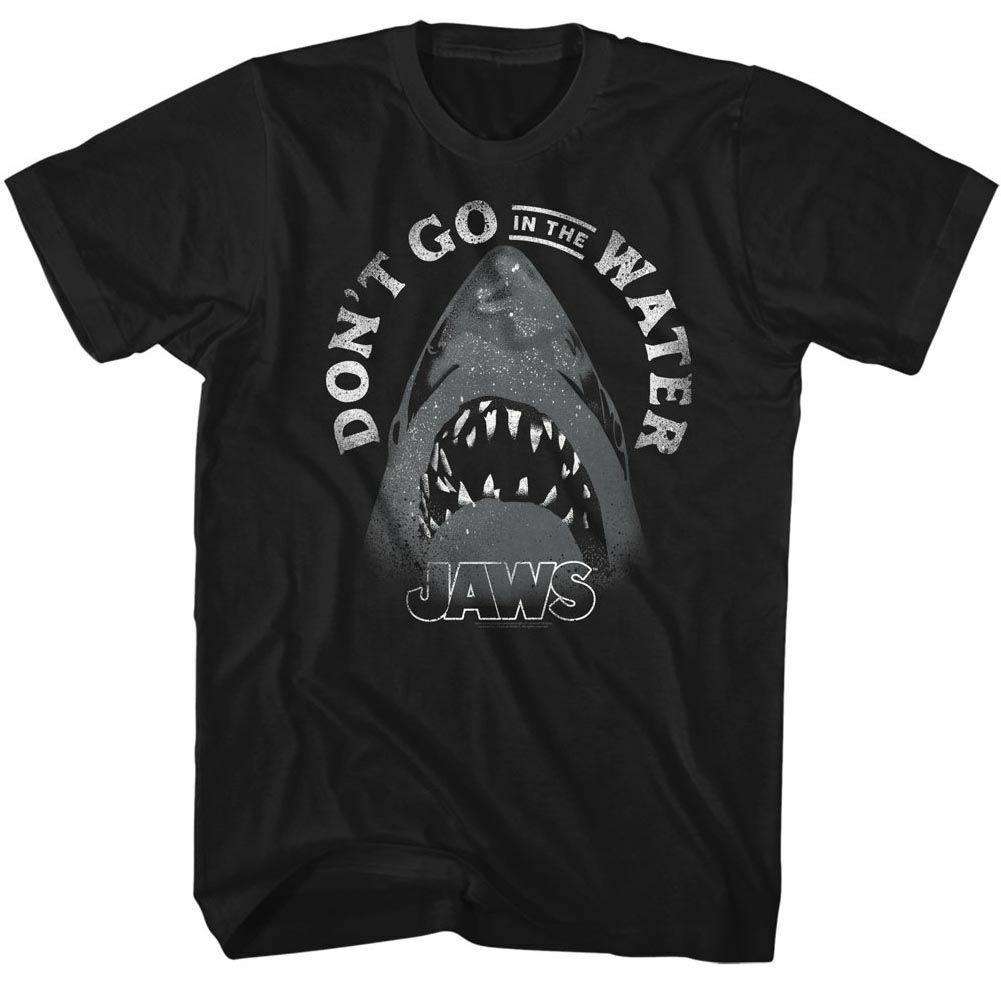Jaws Text Arch Black Adult T-Shirt XL
