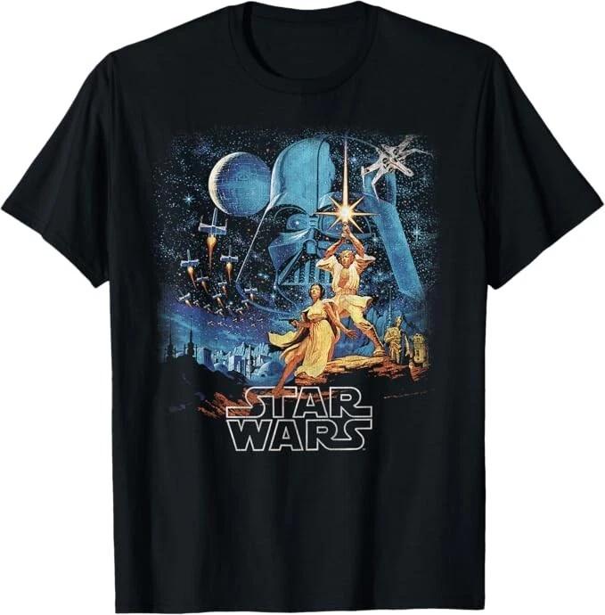 Star Wars A New Hope Faded Vintage Retro Poster Unisex T-Shirt XS