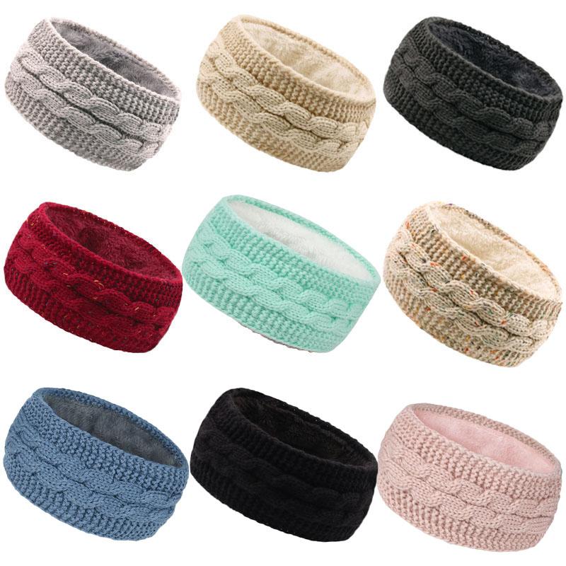 Womens Thermal Ribbed Thick Fleece Lined Winter Headband Wrap Ear Warmer