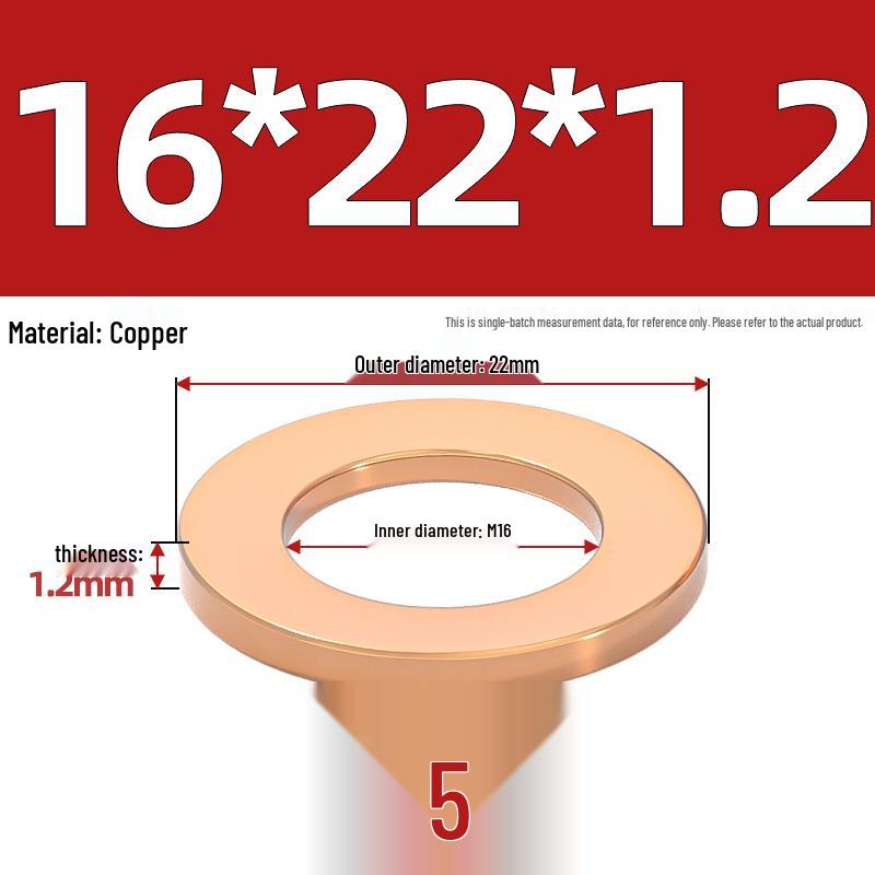 National Standard Red Copper Gasket Seal Ring and Flat Washer M3-M60mm for Marine Instruments