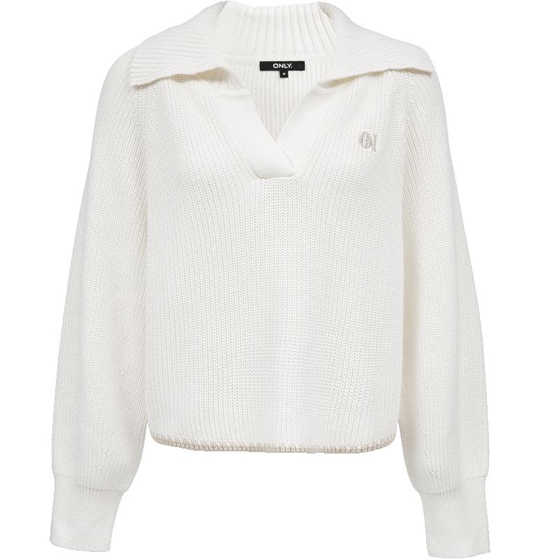 Only Women's Relaxed Half-Placket Contrast Knit Cardigan