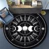 1pc Gothic Moon Phase Round Rug - Polyester Crystal Velvet, Non-slip, Washable Indoor Rug for Bedroom, Living Room