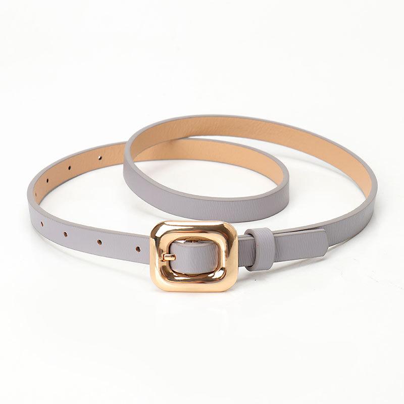 

Simple Pin Buckle Thin Belt Women S Belt Multi-Color Optional Elegant Atmosphere Women S Belt серый