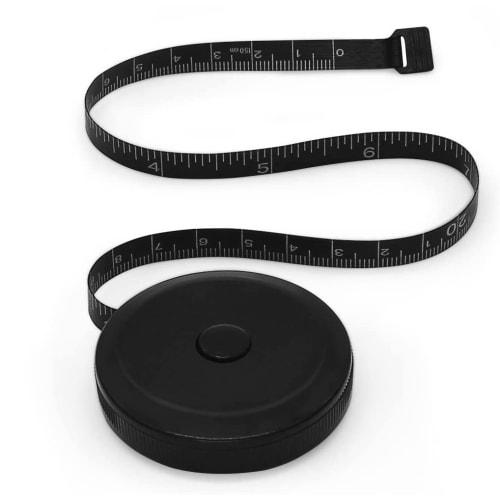 Jimjis Automatic Rewind Tape Measure with Rewind Button for Sewing, Sewing, and Crafts (Black, 1.5m)