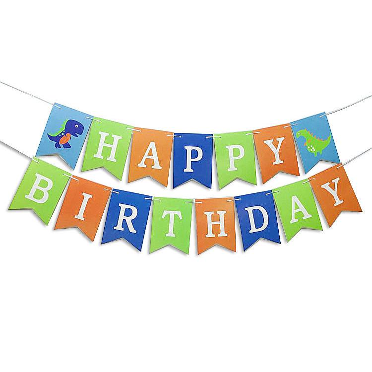 Dinosaur Theme Party Decoration Birthday Flag Dinosaur Spiral Pendant Cake Decoration Plug-In Customization