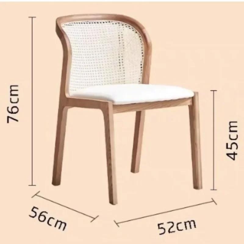 Solid Wood Nordic Design Dining Chair Rattan Backrest Can Be Used As A Home Medieval Leisure Chair Makeup Stool Or Dining Chair