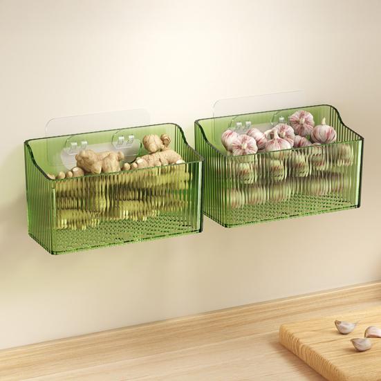 Storage Box No Drilling with Hollow Drain Holes Organizer Space-saving Storage Basket for Kitchen And Bathroom