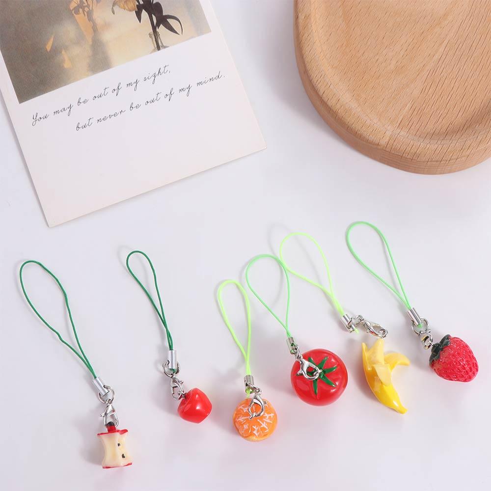 Tomato Fruit Phone Charms Banana Phone Pendant Keychain Accessories Cell Phone Lanyard Y2K Summer