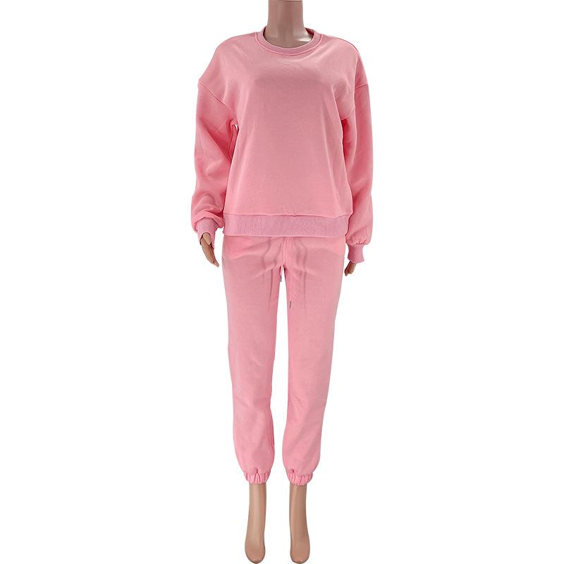 European Winter Women's Printed Hoodie & Pants Set