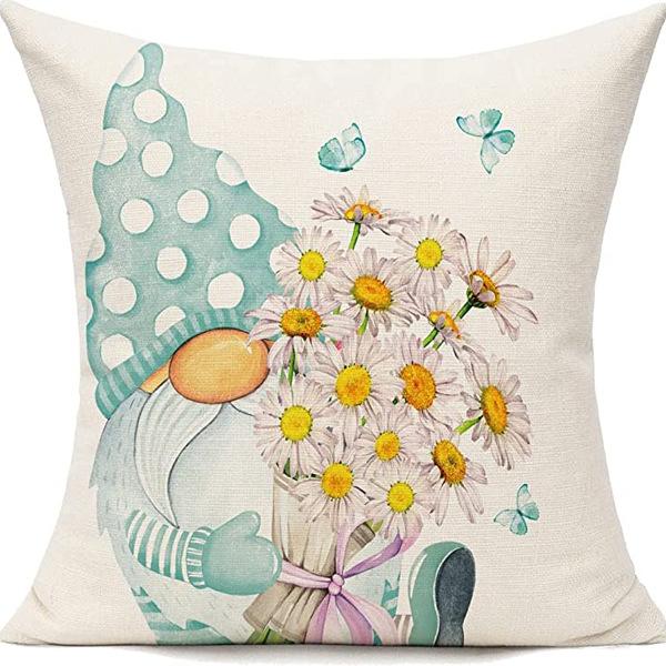 

Daisy Dwarf Sunflower Pillow Case Linen Print Home Living Room Sofa Bedroom Pillow 45 * 45Cm (without pillow core)