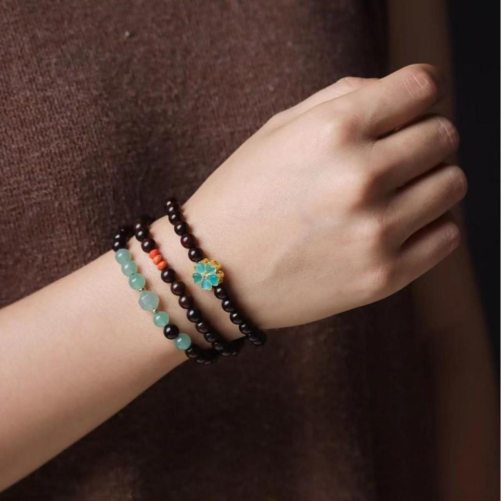 Indian Little Leaf Rosewood 108-Bead Buddhist Bracelet/Necklace - Unisex