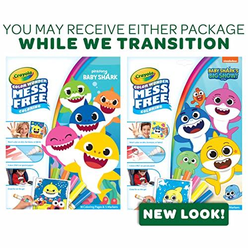Crayola Baby Shark Mess-Free Color Wonder Pages Coloring Book, a great gift or Christmas present for toddlers.