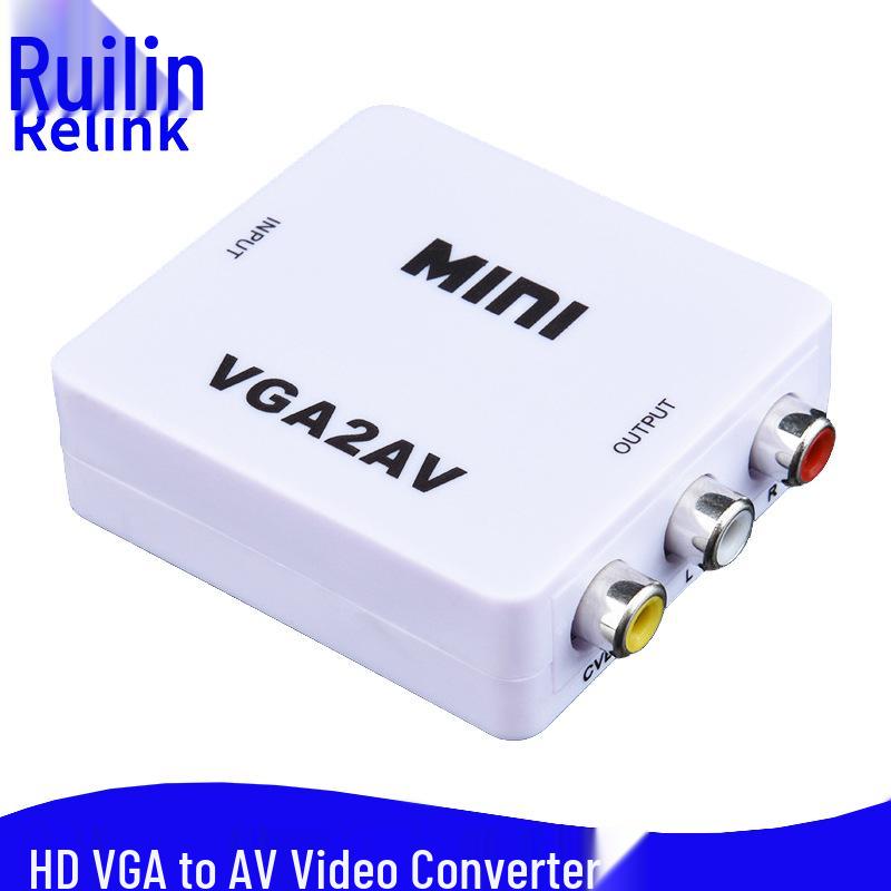 VGA na AV Video Konvertor a 3RCA Přepínač pro Připojení PC k TV