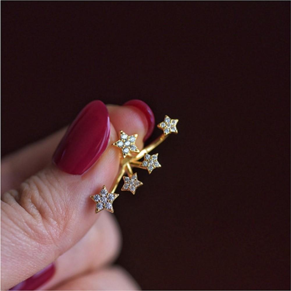 1 Pair of White Star-Shaped Stud Earring for Women Simple Fashion 3A Zirconia Earrings Daily Life Jewelry Gifts
