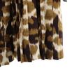LOUIS VUITTON French Silk Leopard Pattern Mini length Pleated skirt Women Used