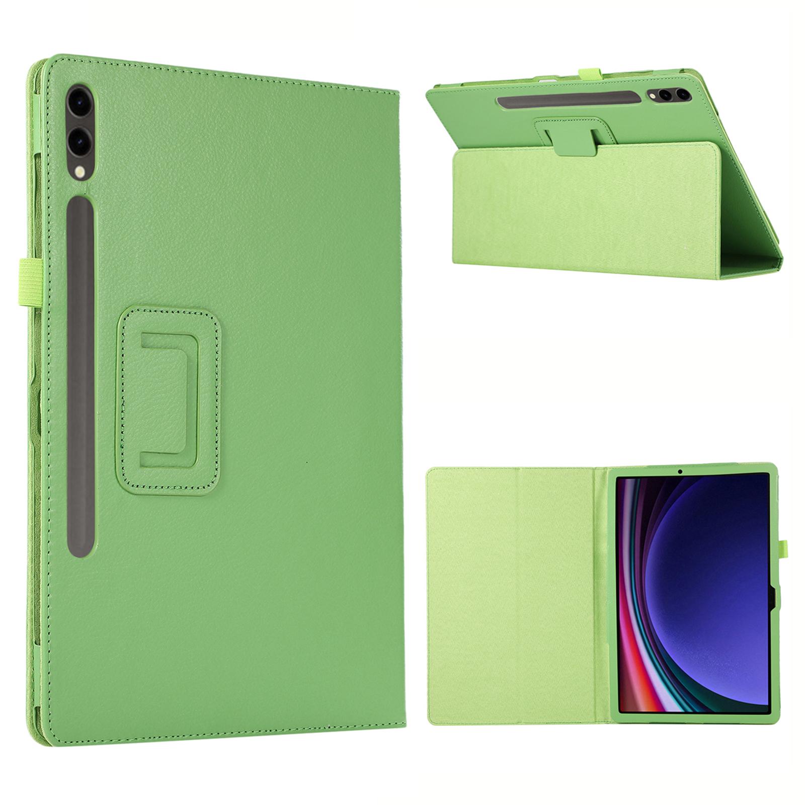 

Для Samsung Galaxy Tab S10+ Чохол Книжка-підставка Шкіряний Чохол для Планшета Текстура Лічі Green