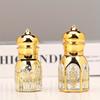 3ml/6ml Flower Random Luxury Golden Essential Oil Roller Bottle Refillable Perfume Bottle Glass Roll-On Essential Oil Bottle