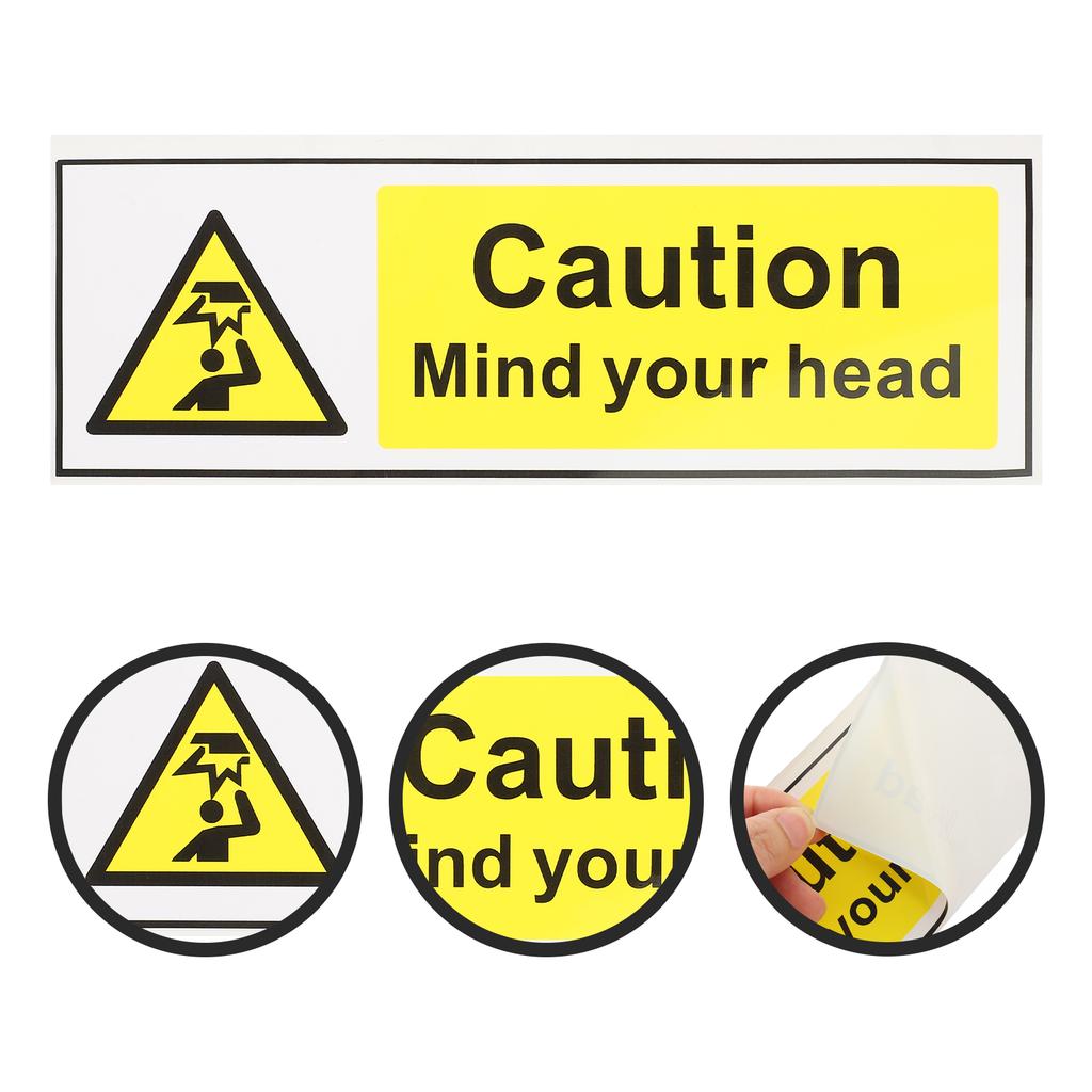 Sticker Be Careful Head Stickers Low Ceiling Watch Your Sign Signs Applique Warning Label Self Adhesive Safety Mind Decal