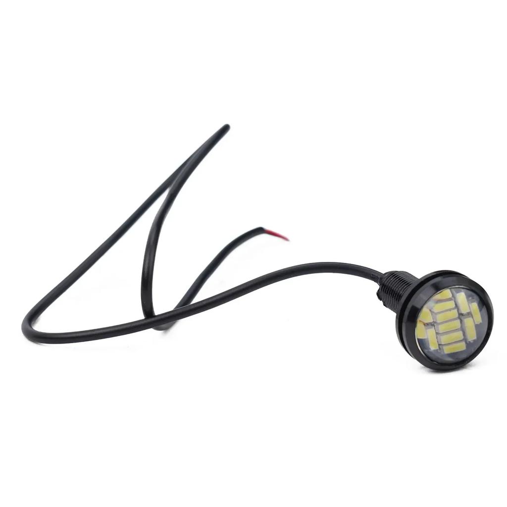 2pcs 12V 15W Car Reversing Lamp Eagle-Eye LED Daytime Running DRL Backup Lights 23mm ABS 12LED White Signal Lamp Anti-collision