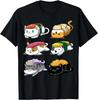 Sushi Katzen Kawaii Neko Sushi Liebhaber Grafik T-Shirt Weiches Baumwoll-T-Shirt für Unisex
