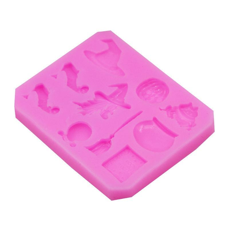 Halloween Party Sugar Silicone Mold Cake Decorating Tools Hat Pumpkin Pastry Baking Kitchen Bakeware
