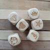 10pcs Blank Wooden Dice 30mm Wooden Creative Color Points Round Corners Wine Dice Mahjong Wooden Sieve Points DIY Dice