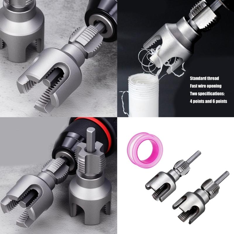 Alloy Steel Pipes Thread Cutter Set 1/2" DN15 & 3/4" DN20 Internal External Thread Cleaner For Plumbing Maintenance