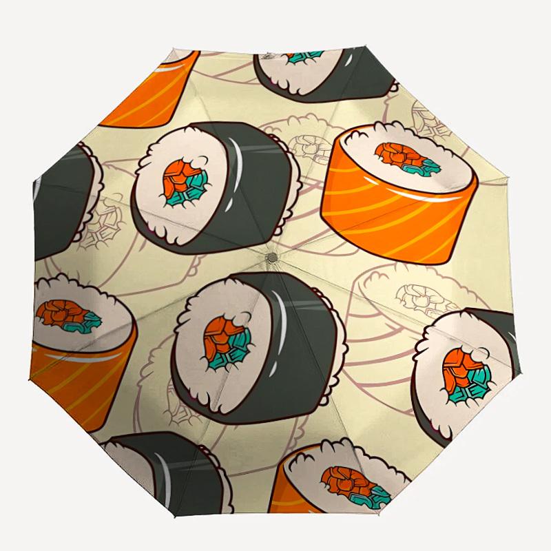 1pz Ombrello Pieghevole Automatico Apri/Chiudi Rotoli di Sushi, Ombrello da Viaggio Compatto Portatile yy251230173