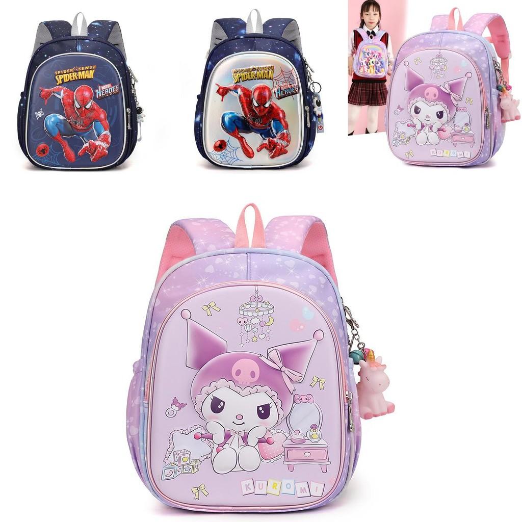 Adorable 3d Hard Shell Children's Backpack Featuring Cartoon Spiderman And My Melody