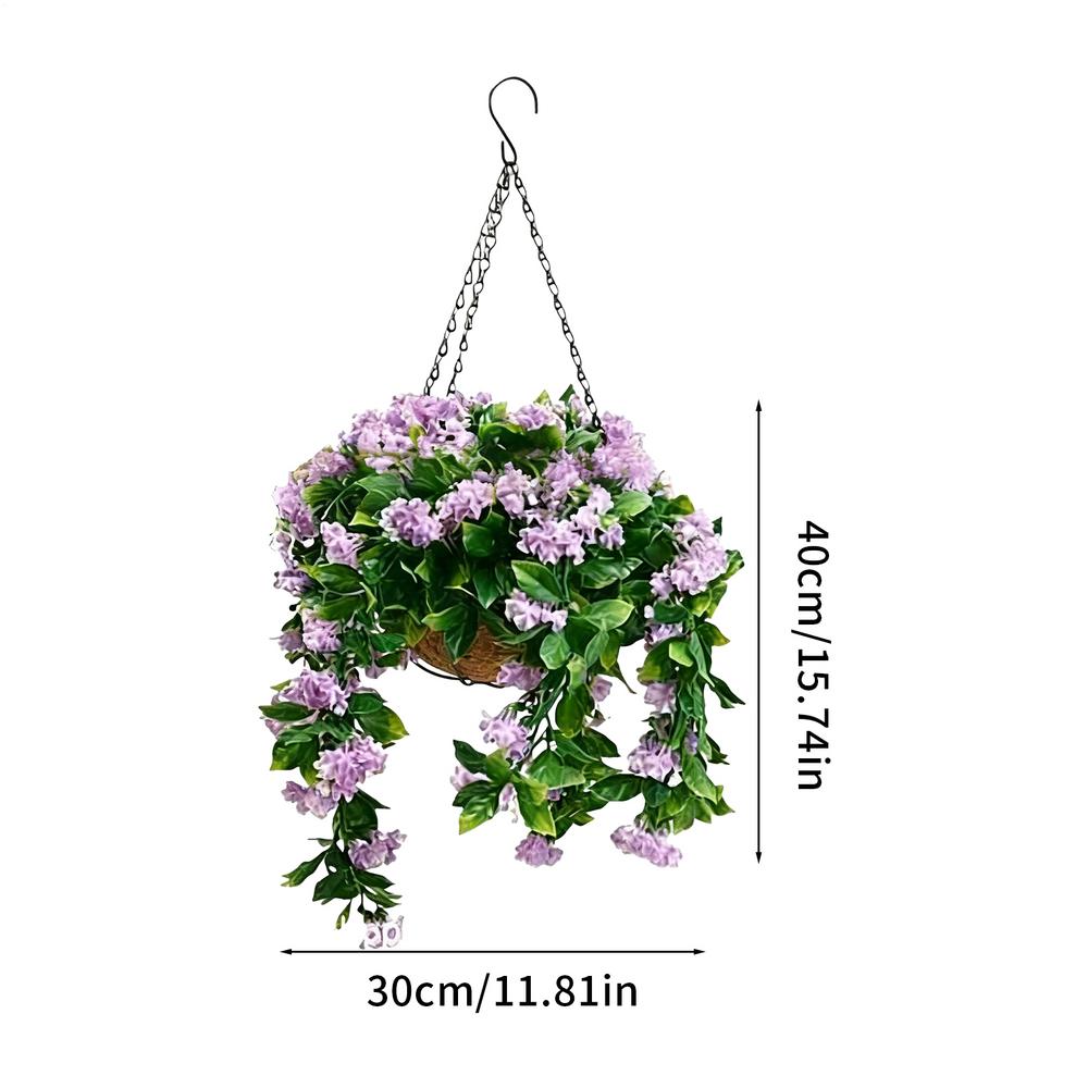 

Artificial Hangable Baskets Realistic Crepe Myrtle Greenery Decor 15.7 Inches Faux Hangable Plants Outdoor for Home Apartment