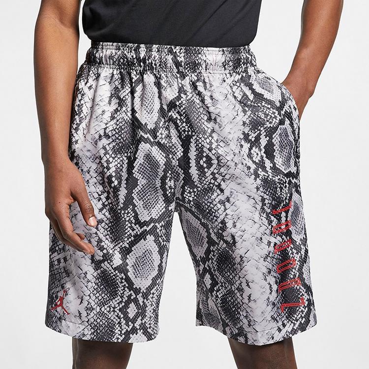 Jordan 11 Snakeskin Breathable Mid-Waist Basketball Shorts Men Bottoms White CI0313-072