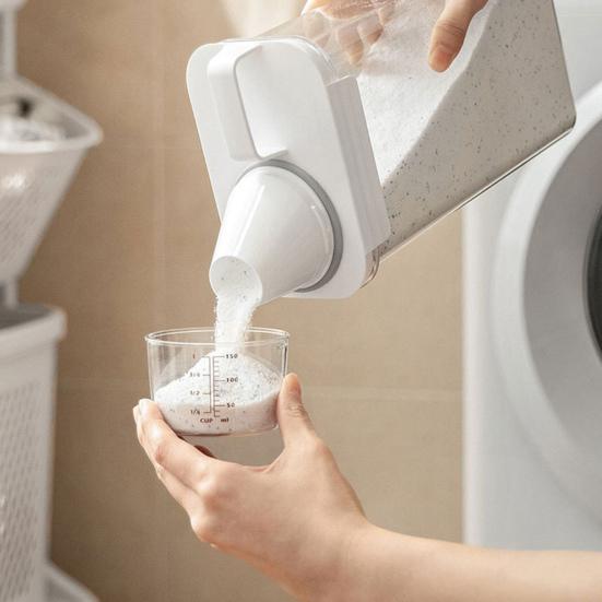 Detergent Dispenser Practical Space Saving Transparent Visible Big Opening Airtight Laundry Powder Storage Box Home Supplies