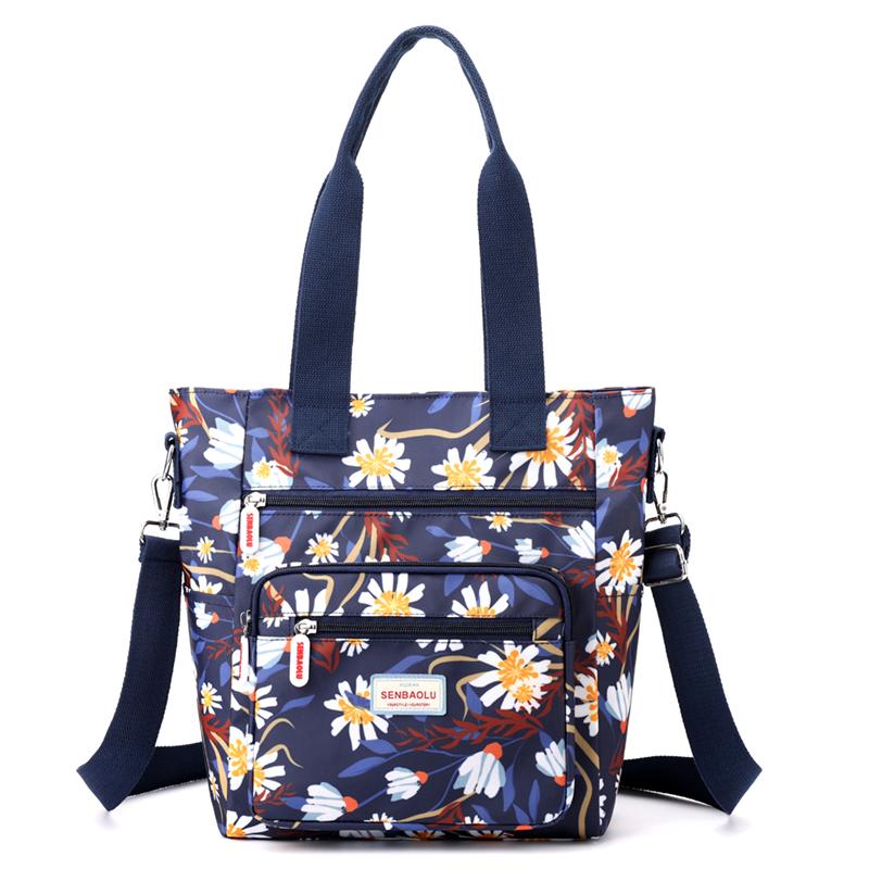 

Женская сумка-тоут большой емкости из нейлона с принтом, сумка через плечо для мам