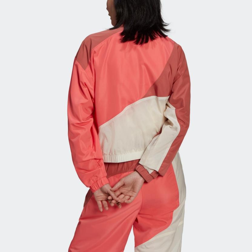 adidas Originals Women's Color Block Windbreaker Jacket Pink/White HC4621
