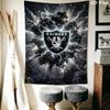 Las Vegas Raiders Wall Tapestry Aesthetic Wall Hanging Printed Fabric Blanket Decorative Tapestries for Bedroom Living Room Home Decor