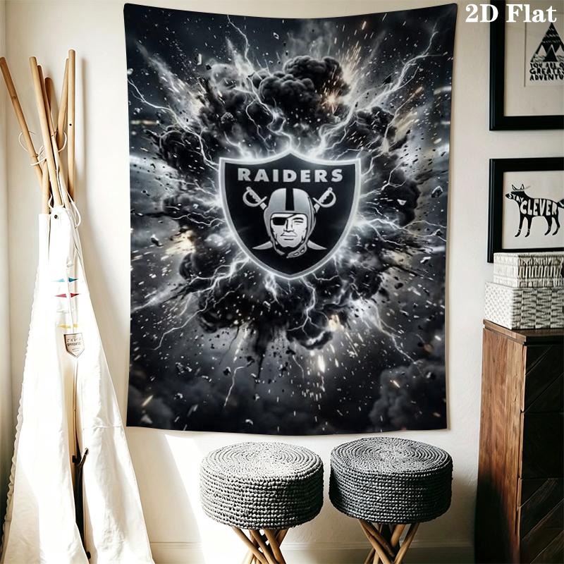 Las Vegas Raiders Wall Tapestry Aesthetic Wall Hanging Printed Fabric Blanket Decorative Tapestries for Bedroom Living Room Home Decor