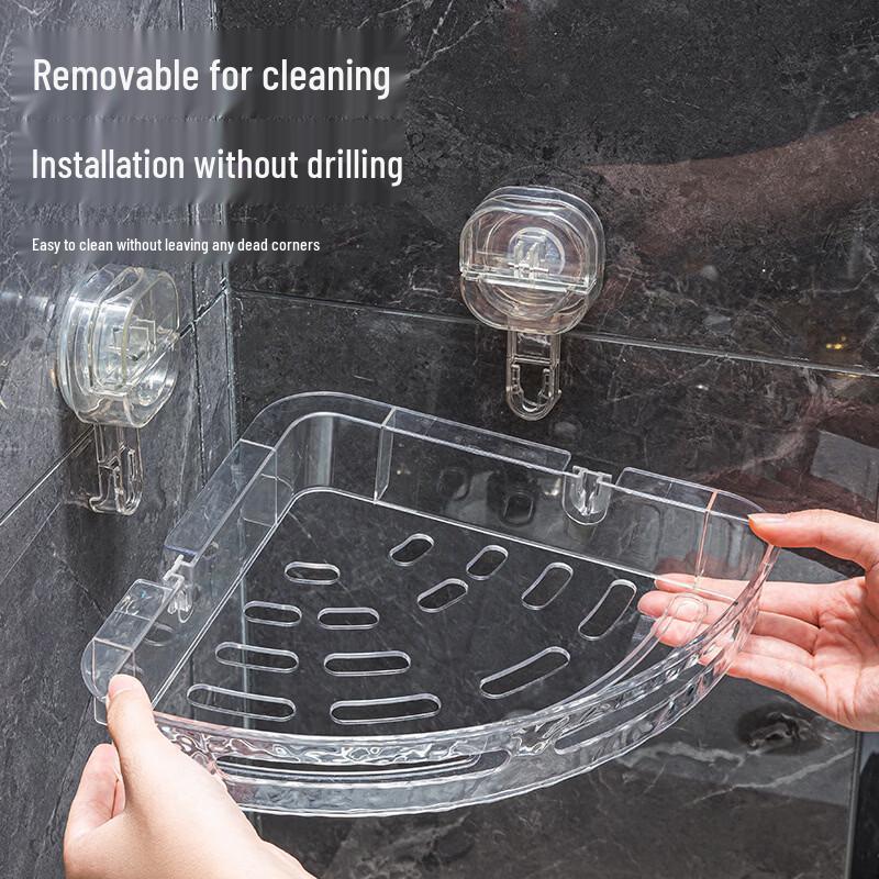 LISM No-Drill Transparent Bathroom Storage Shelf