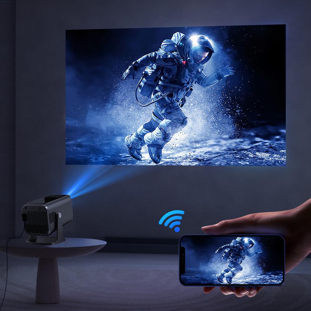CrossV1 HY500 4K Android Projector, 1080P HD, Wireless Screen Mirroring, Portable for Home & Outdoor Use.